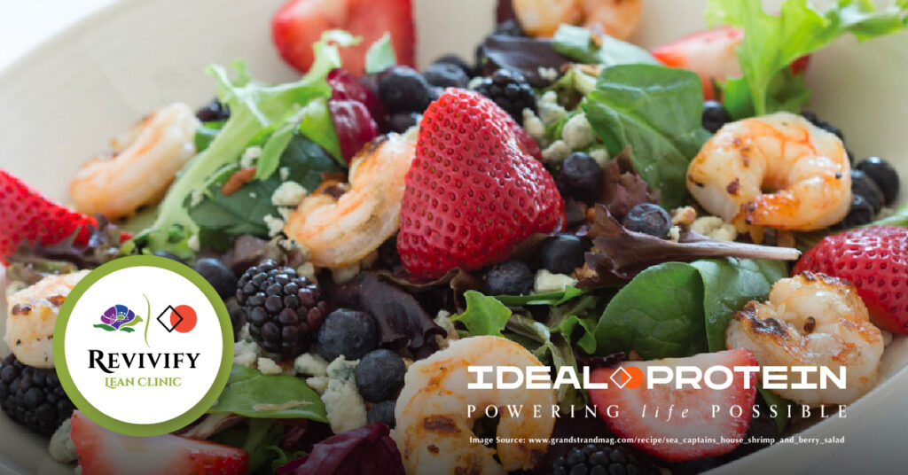 Heart-Healthy Berry Salad with Grilled Shrimp