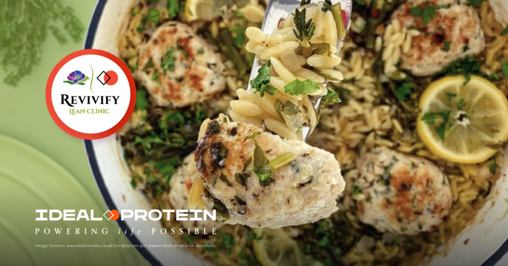 Lemon Herb Turkey Meatball Orzo Casserole