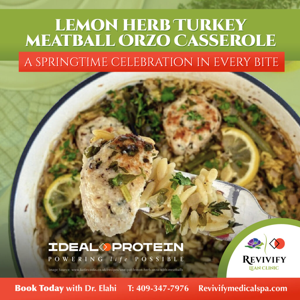 Lemon Herb Turkey Meatball Orzo Casserole